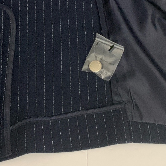 Tommy Hilfiger Women's Pinstriped Open-Front Jacket - Midnight/Ivory - Picture 7 of 15